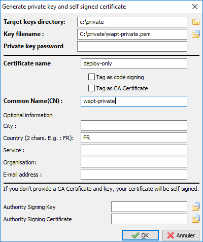 Generating a certificate without the *Code Signing* attribute