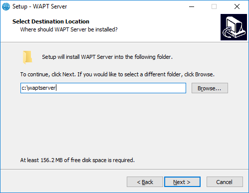 Choose the WAPT destination folder