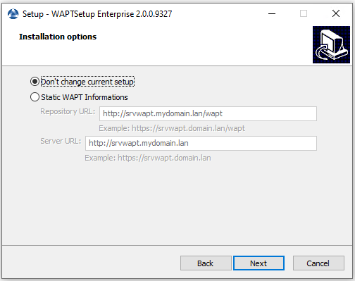 The WAPT repository and server are already set