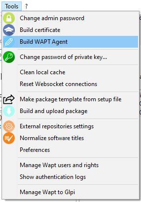 Generating the WAPT agent from the console
