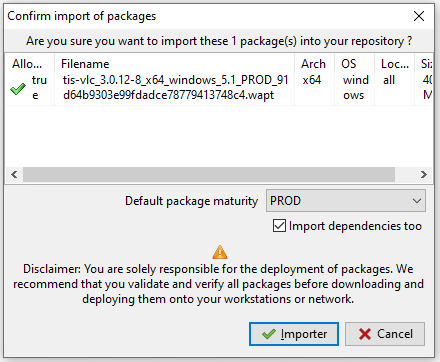 Confirm the import of the package