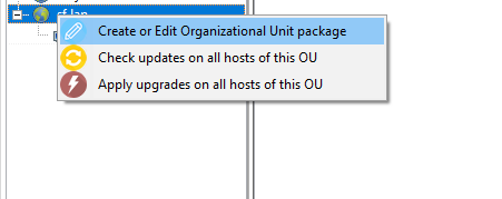 Right-click on OU to create unit package