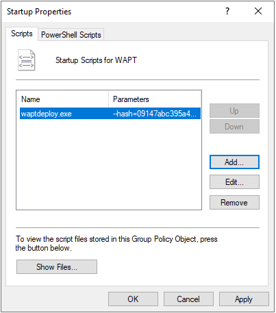 WAPTdeploy GPO to be deployed on next startup