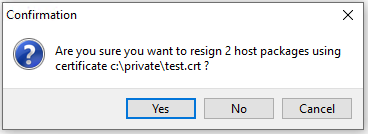 Confirm re-signing selected hosts
