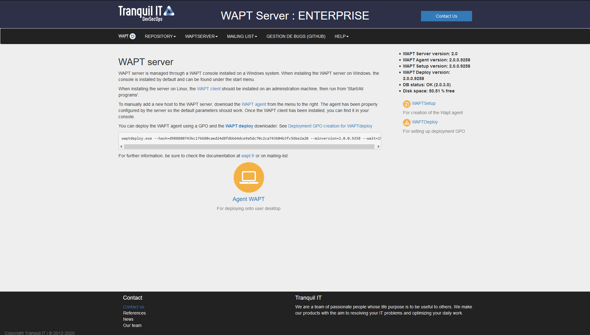 Download the WAPT agent to be deployed on computers