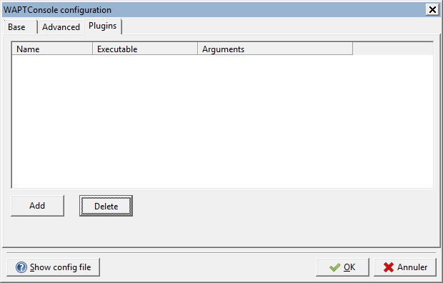 Creating a custom plugin in the WAPT Console