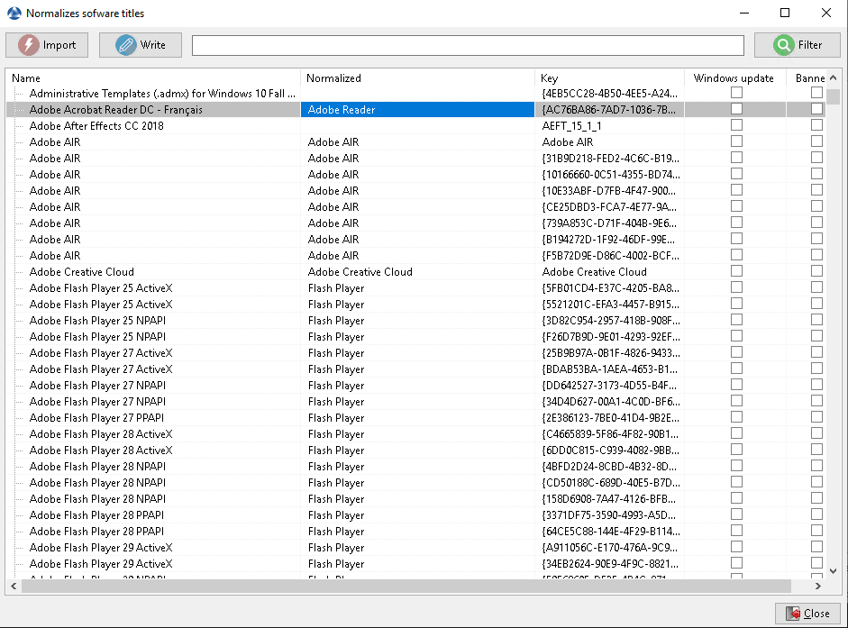 Normalizing the name of software titles in the WAPT Console