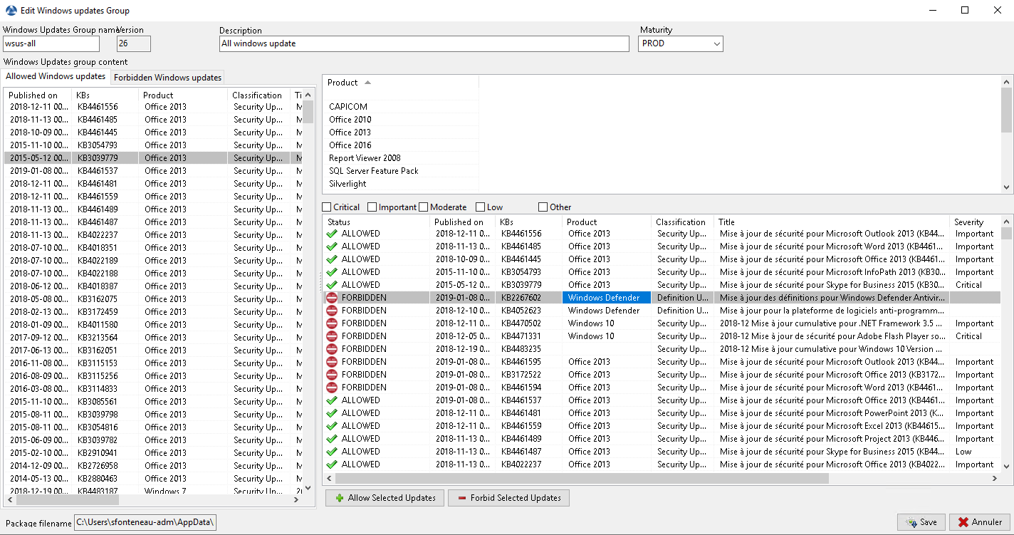 Creating a waptwua package in the WAPT Console