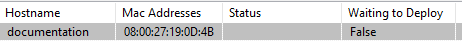 Host waiting to be deployed