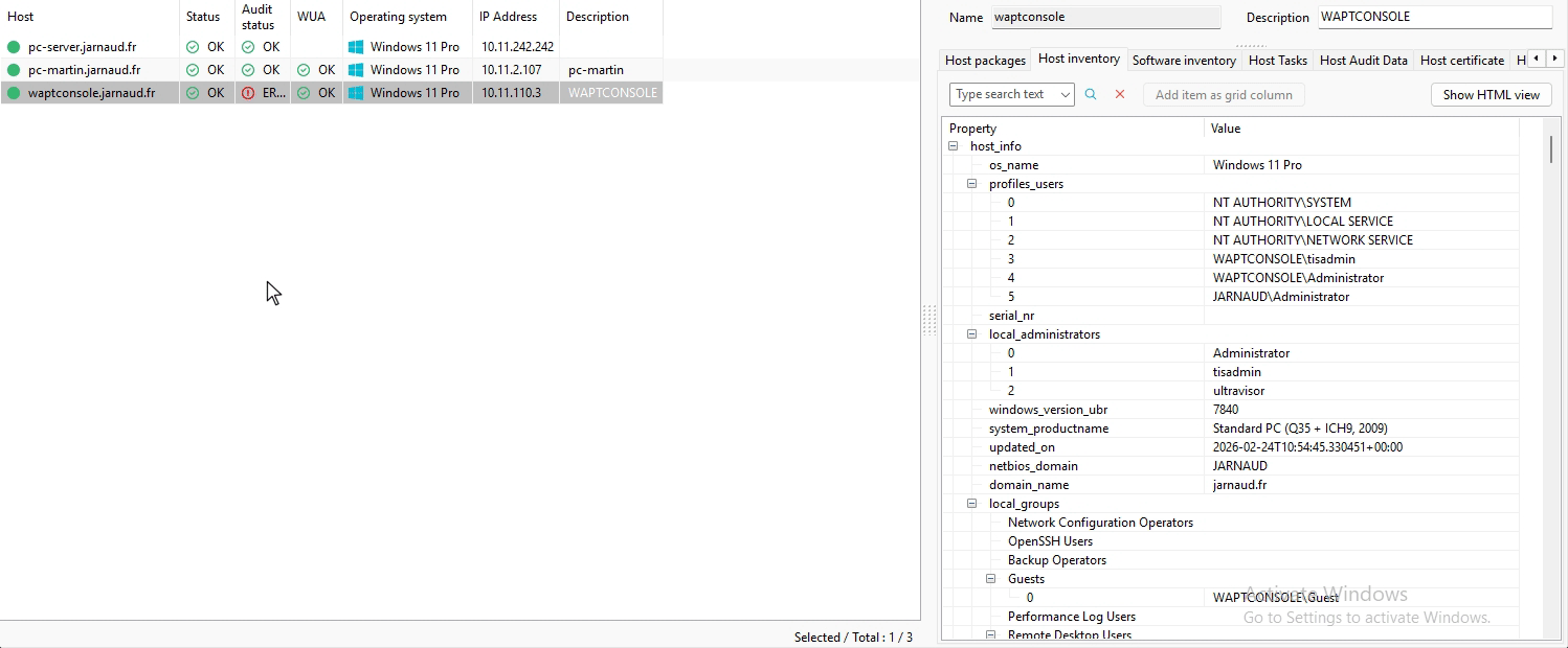 Animation showing the dragging and dropping of inventory items in the WAPT Console grid