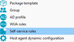 Menu list for creating WAPT packages