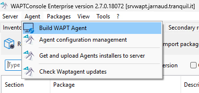 Generating the WAPT Agent from the WAPT Console
