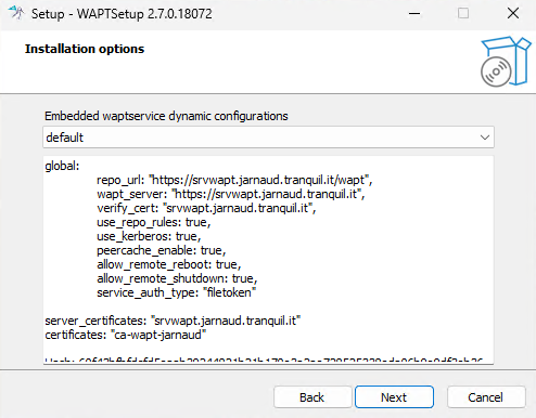 The WAPT repository and the WAPT Server are already set