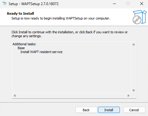 Summary of the WAPT installation abstract