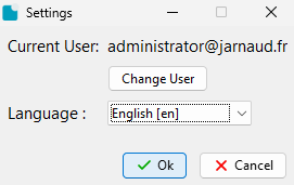 Dialog box for selecting the locale in WAPT Self-service