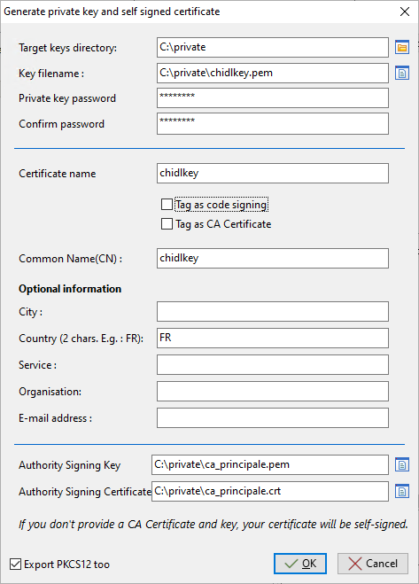 Generating a certificate without the *Code Signing* attribute