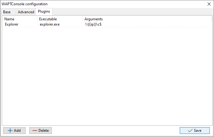 Creating a custom plugin in the WAPT Console