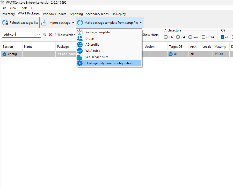 Editing a Configuration Package