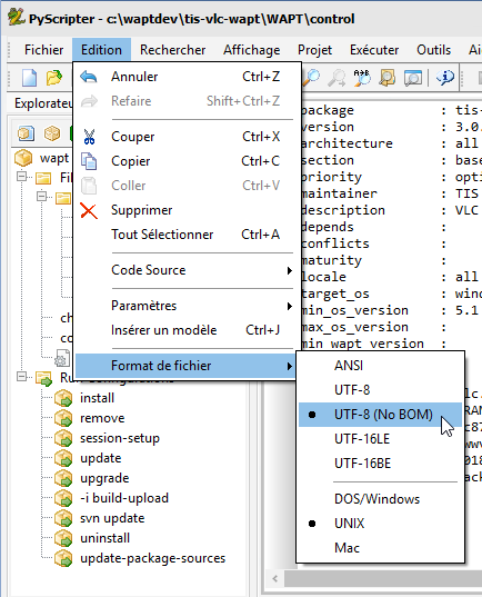 PyScripter - UTF-8 (No BOM)