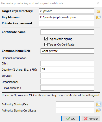 Generating a new self-signed certificate