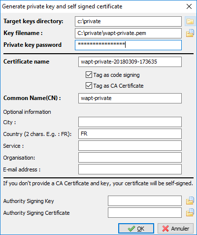 Generate a self-signed certificate