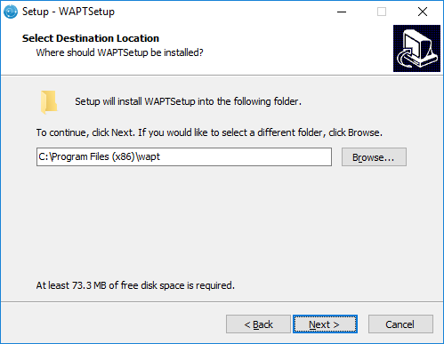 Choose the WAPT destination folder