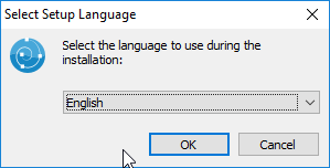 Choose the installation language