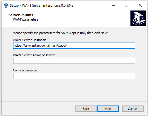 Modification du mot de passe du serveur WAPT