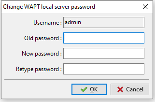 Changer le mot de passe Superadmin du serveur WAPT