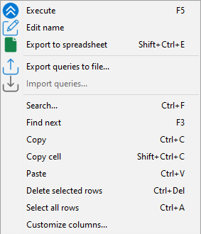 Menu Clic-droit Reporting